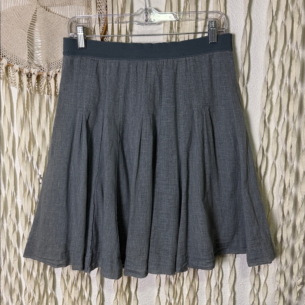Margaret O'Leary Kick Pleat Soft Teal Cotton Skirt XS/S